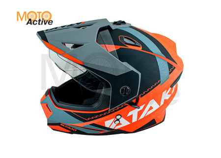 Шлем мотард Ataki JK802 Valor (красный/серый матовый)