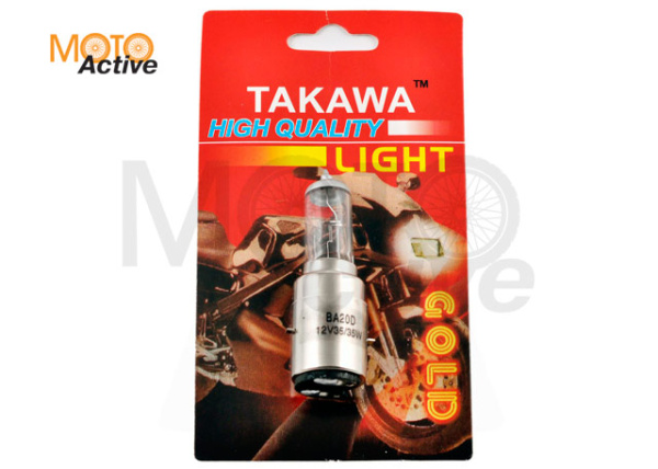 Лампа BA20D (2 уса) 12V 35W/35W (белая, высокая) (блистер) "TAKAWA"