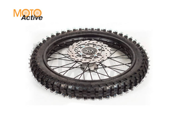 Обод передний 17" (d15mm, торм. диск 220мм) 70/100-17" сталь с резиной/черный