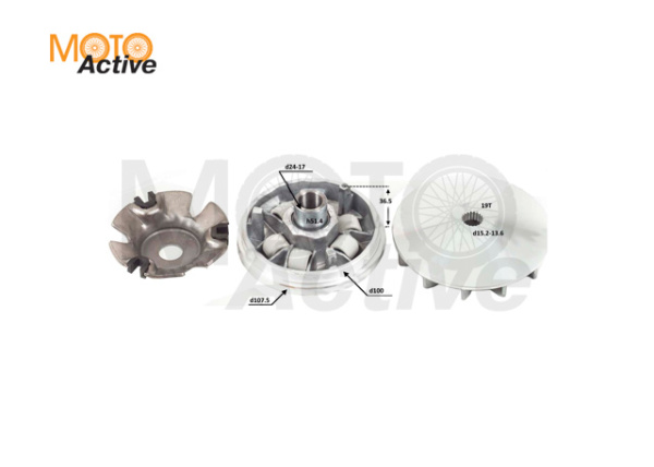 Вариатор в сборе 161QMK 200см3 с реверсом