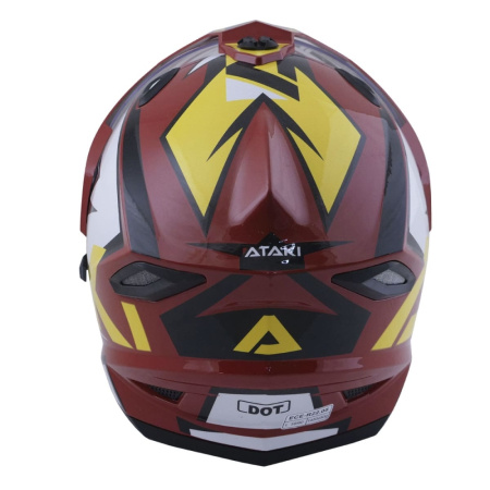 Шлем (мотард) Ataki JK802 Rampage, коричневый/желтый глянцевый