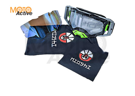 Очки защитные кроссовые KIOSHI MX PRO Серый/зелёный