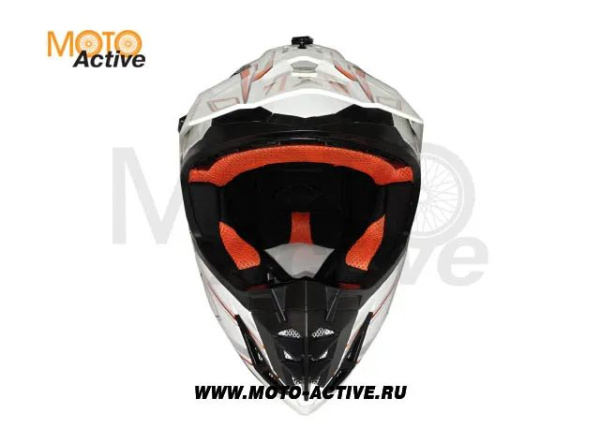 Шлем (кроссовый) ATAKI SC-16 Rift, оранжевый/белый глянцевый
