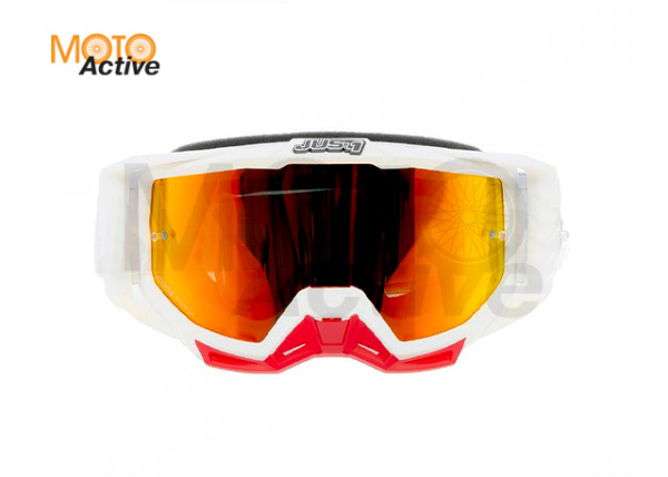 Очки для мотокросса JUST1 IRIS PULSAR белый/красный красная линза