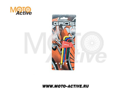 Шестигранники Gros YC-613-6C, с шаровыми головками, цветные, комплект