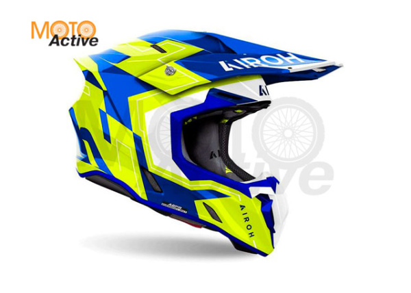 Кроссовый шлем Airoh Twist 3 Dizzy Blue-Yellow Gloss