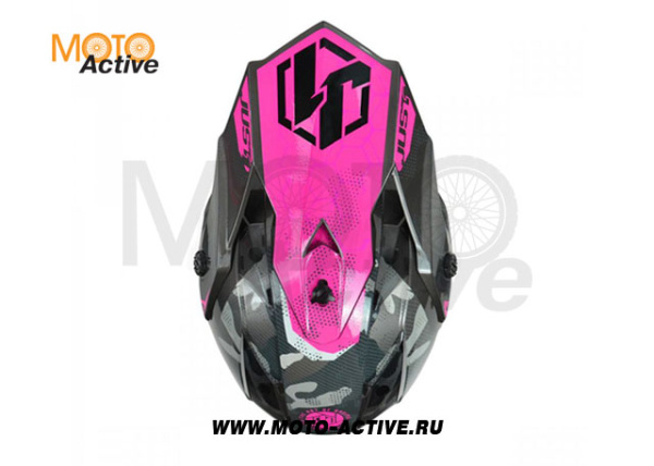 Шлем детский (кроссовый) JUST1 J32 YOUTH SWAT Hi-Vis, розовый/черный глянцевый