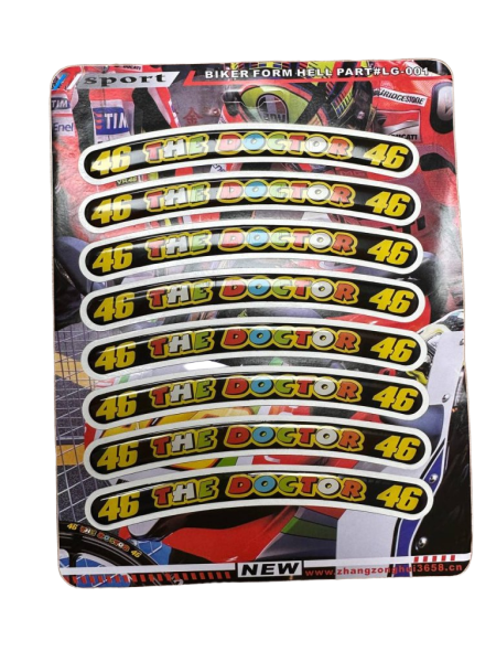 Наклейки набор на обода THE DOCTOR (LG-001)