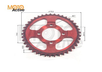 Венец, звезда ведомая (420-41) красная 4х70х54
