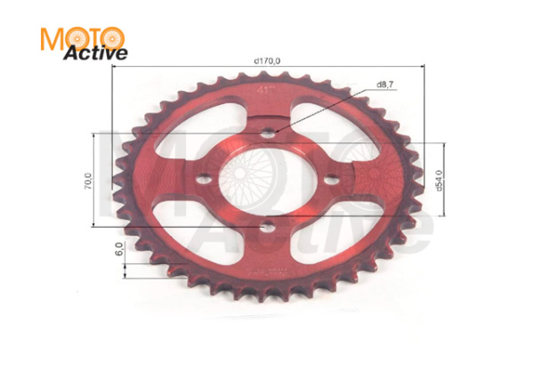 Венец, звезда ведомая (420-41) красная 4х70х54