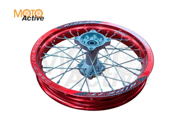 Обод задний 14" (1,85-R14 d=15mm) алюминий/красный