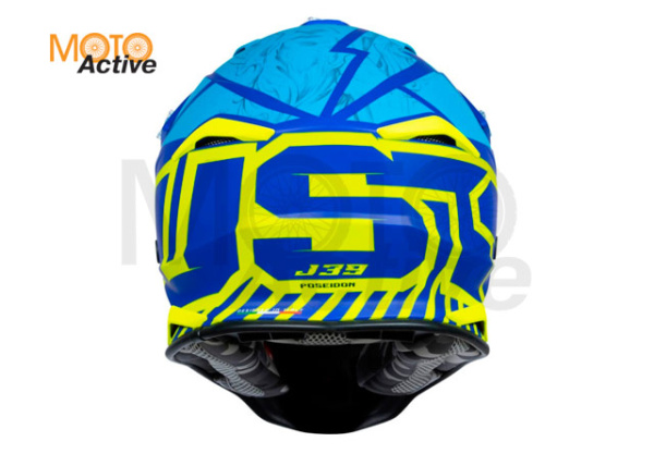 Шлем (кроссовый) JUST1 J39 POSEIDON, синий/HI-VIS желтый глянцевый