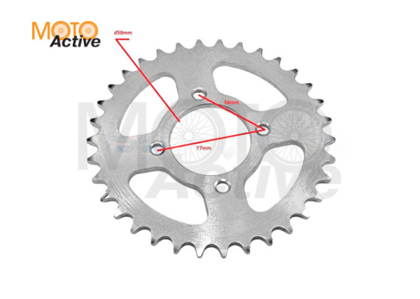 Звезда ведомая 520-34Т Sport 001,002, 003, 006, 250GY-5 отверстия 10мм