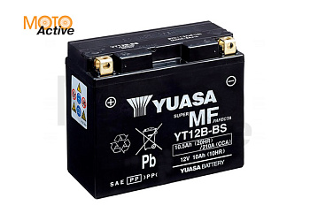 Мотоциклетная аккумуляторная батарея Yuasa Maintenance Free VRLA YT12B-BS(CP), 10 Ач