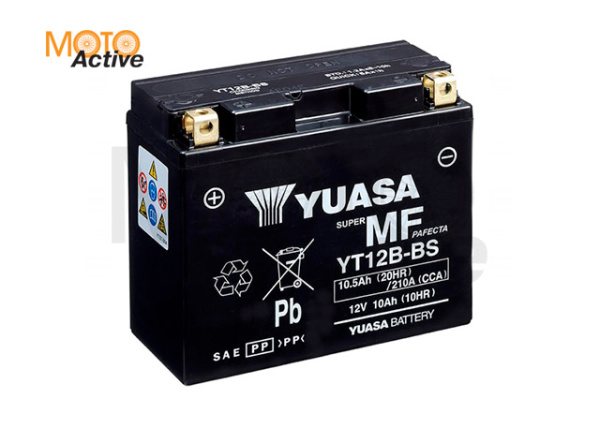 Мотоциклетная аккумуляторная батарея Yuasa Maintenance Free VRLA YT12B-BS(CP), 10 Ач