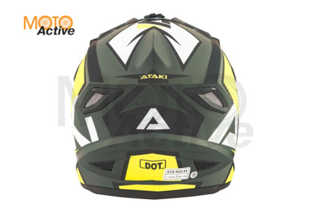 Шлем (кроссовый) Ataki JK801 Rampage, серый/желтый матовый
