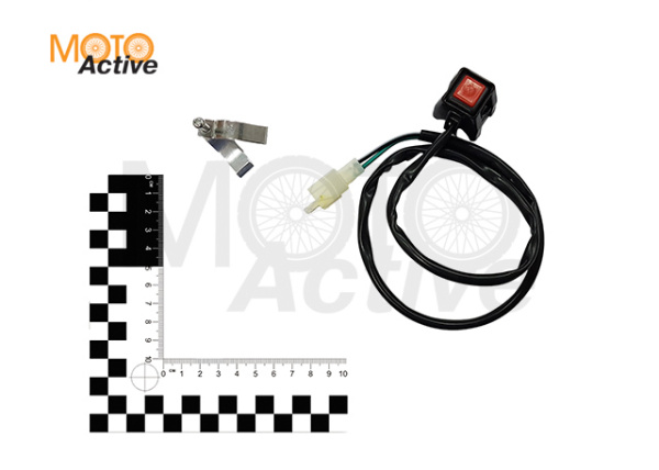 Кнопка выключения двигателя (провод 450мм) квадратная BSE MX