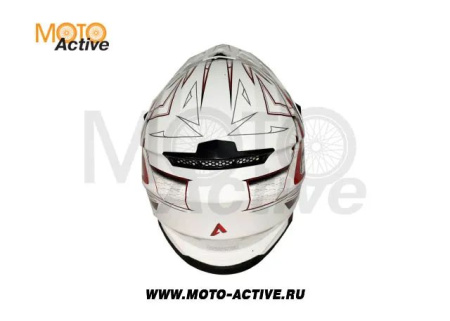 Шлем детский (кроссовый) ATAKI SC-15 Rift, красный/белый глянцевый