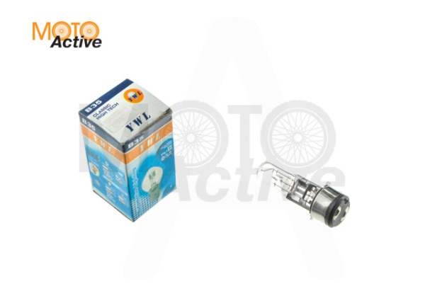 Лампа BA20D (2 уса) 12V 35W/35W (белая) "YWL"