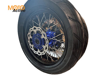 Колеса МОТАРД комп-т Aqua, Legend, Dyna (диски алюминий с шиной 110/70-17, 130/70-17), черн/син