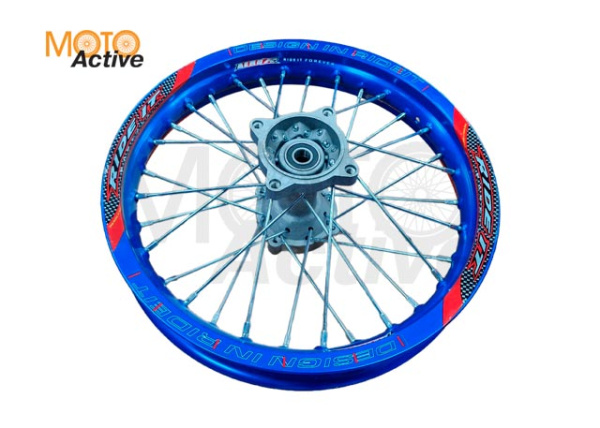 Обод задний 14" (1,85-R14 d=15mm) алюминий/синий