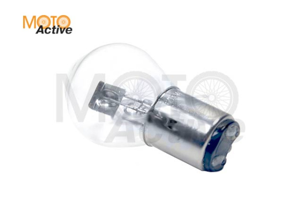 Лампа фары HQ c улучш. фокусом B35 BA20D (груша) 12V 35/35W прозрачная SCOOTER-M