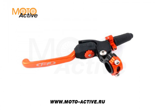 Рычаг сцепления в сборе c кронштейном регулируемый складной 360град оранжевый