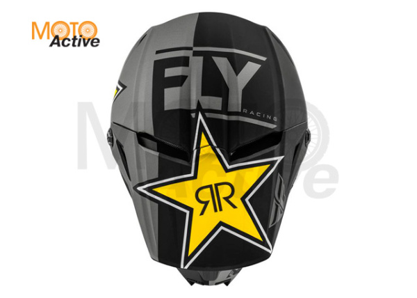 Шлем (кроссовый) FLY RACING KINETIC ROCKSTAR ECE серый/черный/желтый матовый (2020)