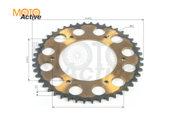 Венец, звезда ведомая (520-46) сталь, закаленные зубья Кросс 250-450 6х153х125