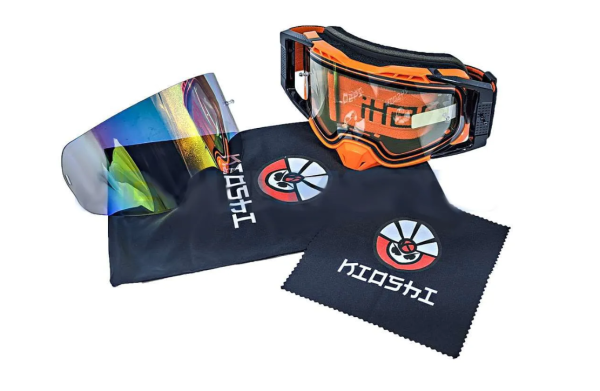 Очки защитные кроссовые KIOSHI Enduro PRO (Черный/ оранжевый)