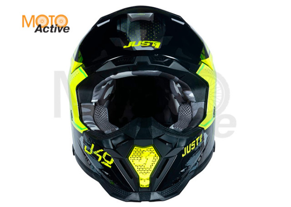 Шлем кроссовый JUST1 J40 SHOOTER (Hi-Vis зеленый глянцевый)