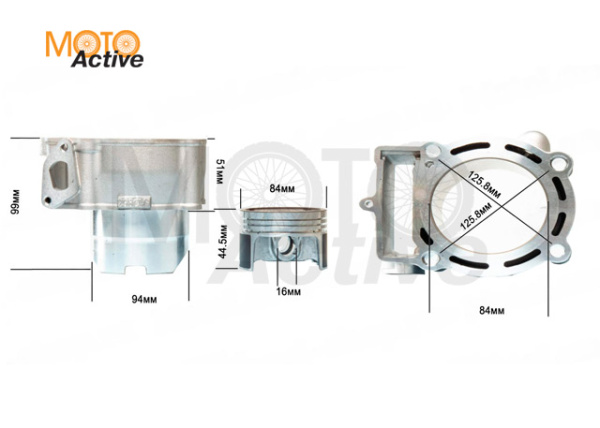 ЦПГ(поршневая) 177MM (NC250) (125,9/142,2/51,1/16) D=84 300см3 ZS