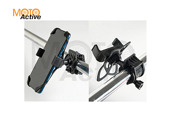 Держатель для телефона на руль (ширина фиксации 9.3 см, 8х6.5х9.5 см) черный