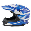 Шлем кроссовый ATAKI JK801A Legacy (синий/белый глянцевый)
