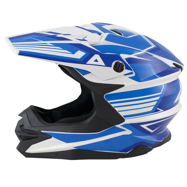 Шлем кроссовый ATAKI JK801A Legacy (синий/белый глянцевый)