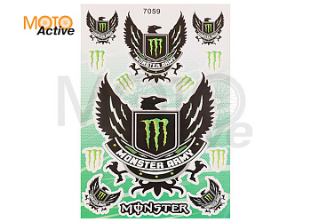Наклейки (набор) спонсор MONSTER ENERGY (17х26см) (#7059)