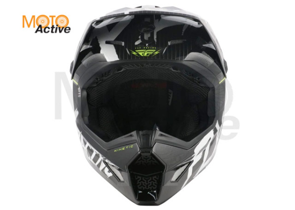 Шлем детский (кроссовый) FLY RACING KINETIC SKETCH ECE, черный/белый/Hi-Vis желтый