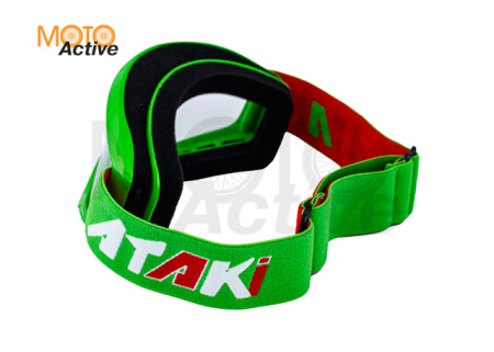 Очки для мотокросса ATAKI HB-319 зеленые глянцевые