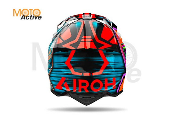 Кроссовый шлем Airoh Wraaap Cyber Orange Gloss
