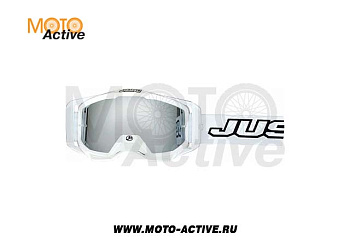 Очки для мотокросса JUST1 VITRO белые, зеркальные