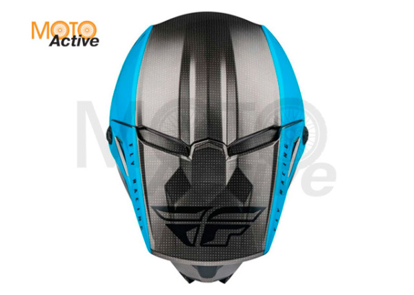 Шлем (кроссовый) FLY RACING KINETIC STRAIGHT EDGE, синий/серый/черный (2021)