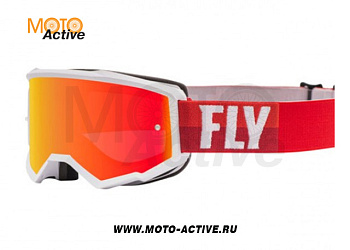 Очки для мотокросса FLY RACING ZONE (2021) белые/красные, зеркальные-красные
