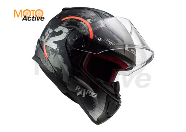 Мотошлем LS2 FF353 Rapid Circle, серо-оранжевый матовый