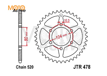 Звездочка цепи JTR478.46