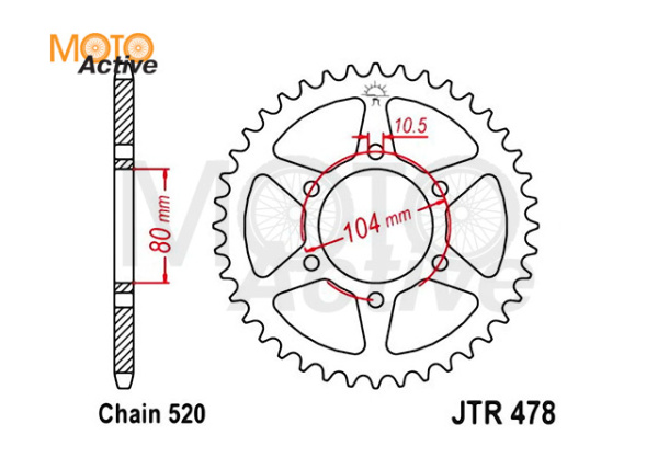 Звездочка цепи JTR478.46