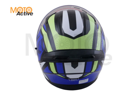 Шлем (интеграл) Ataki JK316 Route, синий/Hi-Vis желтый глянцевый