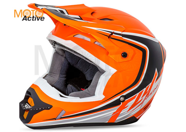 Шлем (кроссовый) FLY RACING KINETIC FULLSPEED, оранжевый/черный/белый матовый (2016)