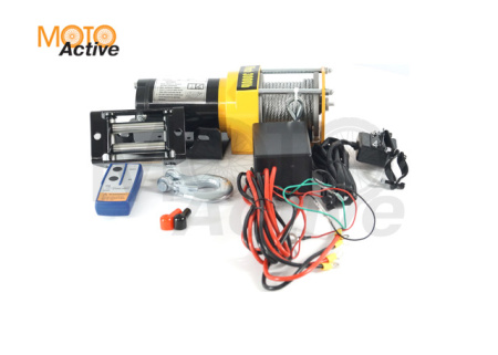 Лебедка Electric Winch 3000lb, ATV с синтетическим тросом 6мм, с радио пультом
