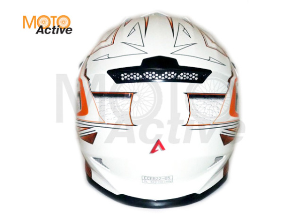 Шлем детский (кроссовый) ATAKI SC-15 Rift, оранжевый/белый глянцевый