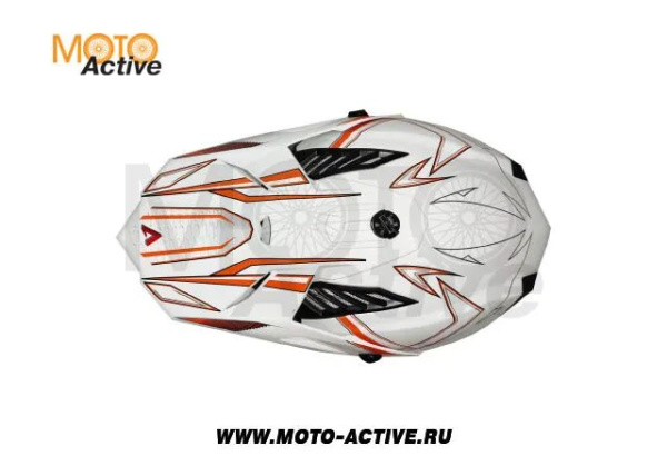 Шлем (кроссовый) ATAKI SC-16 Rift, оранжевый/белый глянцевый